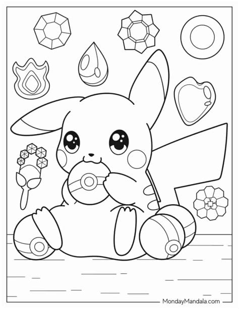 pikachu coloring pages|Pokemon Coloring Pages (Free PDF Printables)